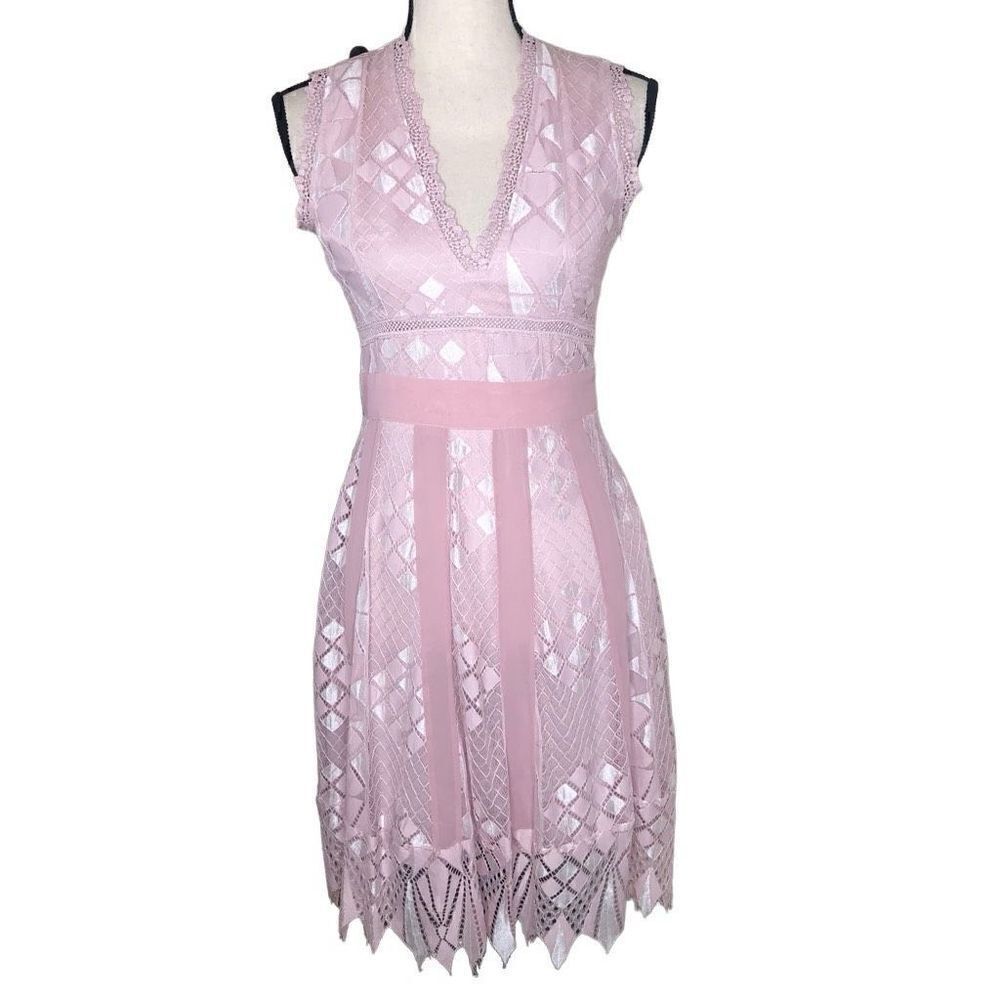 NEW Foxiedox Juliet Lacy Fit and Flare Barbiecore Dress Size XS NWT